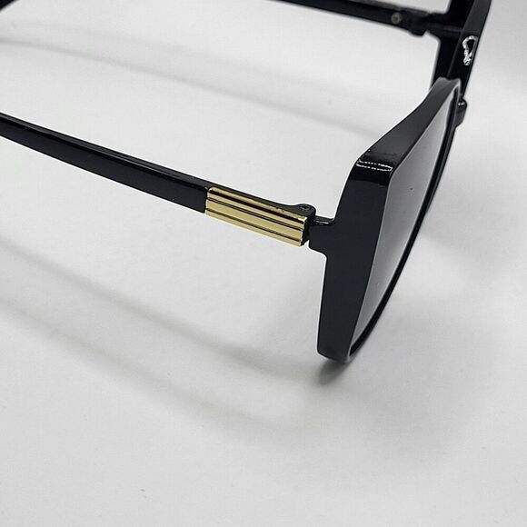 Wide Sunglasses Black with Gold Detailing - Picture 3 of 4